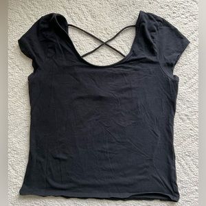 Aeropostale criss cross back scoop neck tee